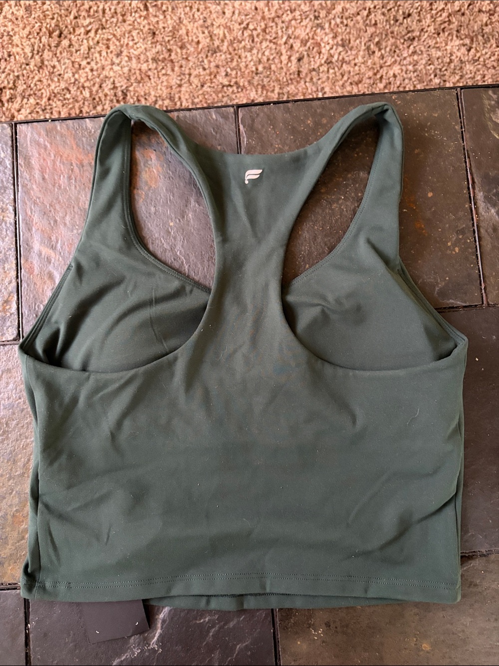 Fabletics Deep Green built in bra Racerback - Picture 2 of 4